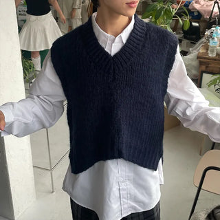 Asymmetrical Oversized Knit Vest
