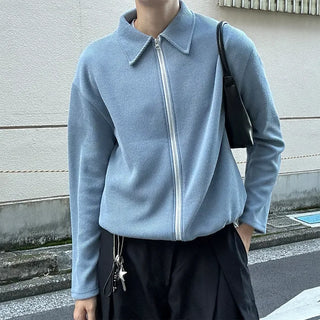 2-way zip knit cardigan