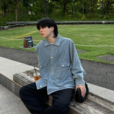 (Unisex) Out-pocket denim jacket