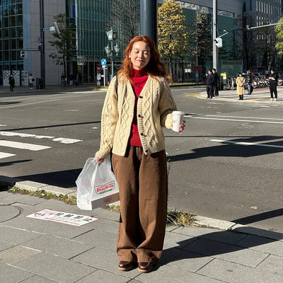 String Cotton Wide Pants
