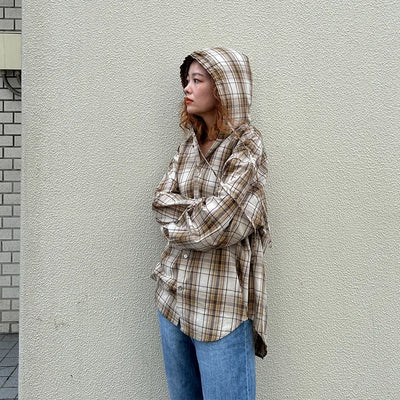 Hooded check shirt