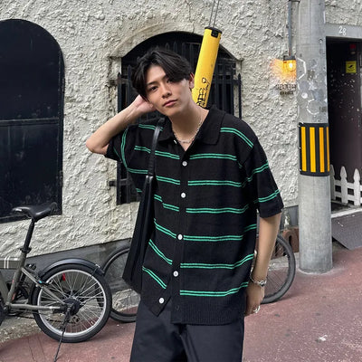 Striped summer knit shirt