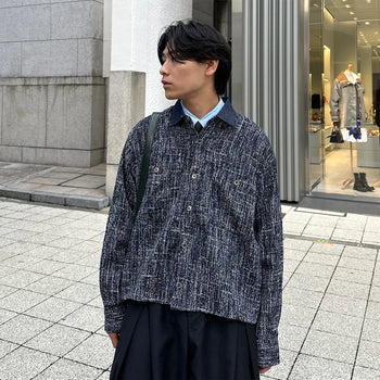 (Unisex) Multi-Tweed Denim Color Jacket