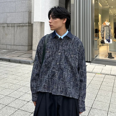 (Unisex) Multi-Tweed Denim Color Jacket