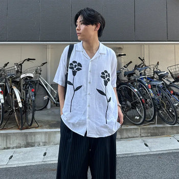 Flower Retro Half Shirt