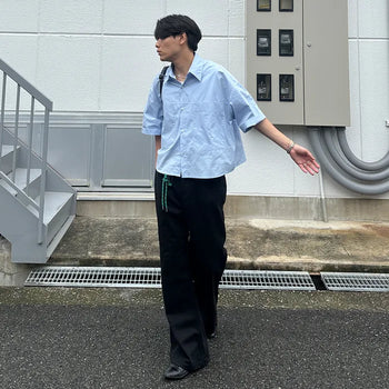 Big Pocket Oversized Half-Sleeve Shirt