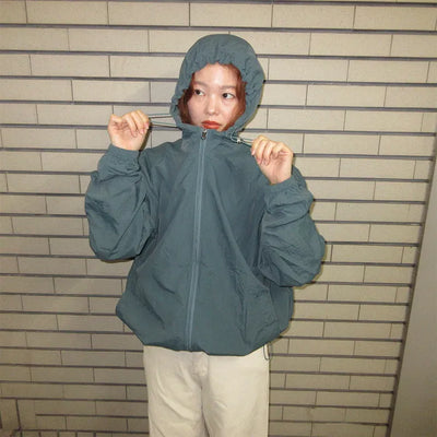 (Unisex) Nylon Hooded Zip-Up
