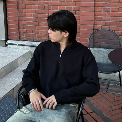 (Unisex) Minimalist Half-Zip Knit