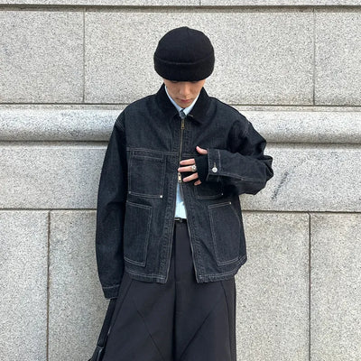 Work denim double jacket