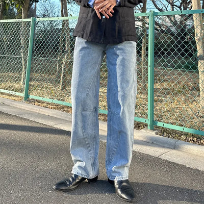 Wide Asymmetrical Seam Jeans