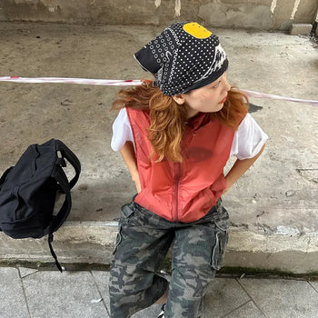 (Unisex) Square Hooded Light Anorak Vest