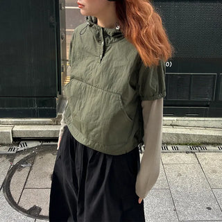 Layered nylon parka