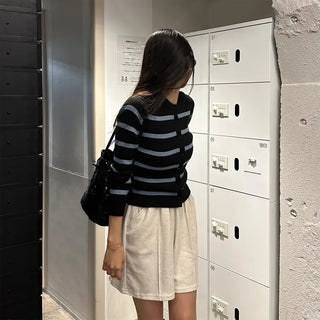 Striped Round Cardigan