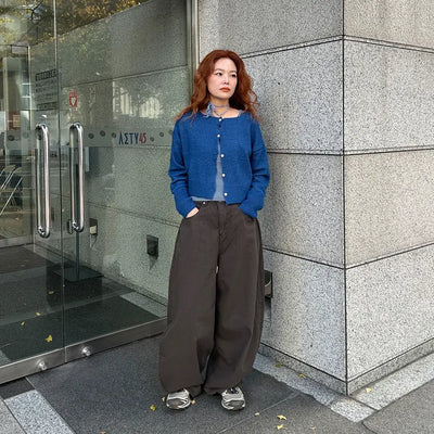 Cotton wide-leg pants