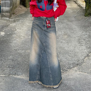 Maxi denim skirt