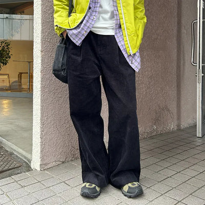 Corduroy pintuck pants