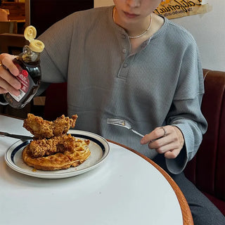 Waffle Henley Neck T-Shirt