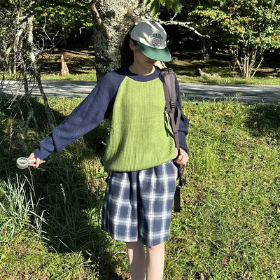 (Unisex) Raglan Bicolor Knit