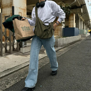 Double-knee denim pants