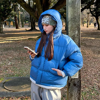 Hooded padded collar jacket