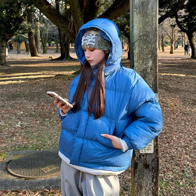 Hooded padded collar jacket