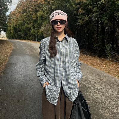 (Unisex) Check Cotton Shirt