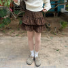 Leopard tiered ruffle mini skirt