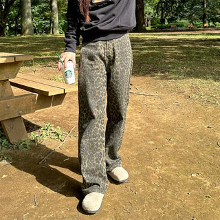 Leopard print cotton pants