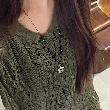 (Unisex) Pointed Star Knot Necklace