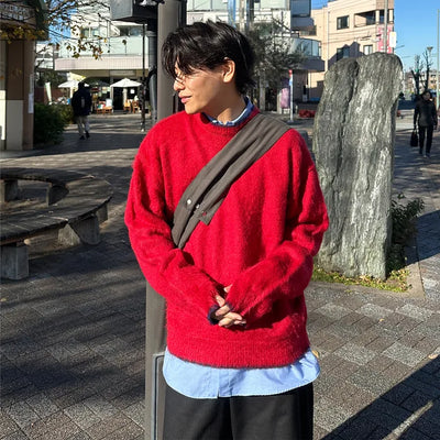 (Unisex) Two-tone Warmer Knit