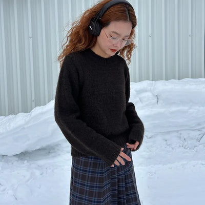 Round neck soft knitwear