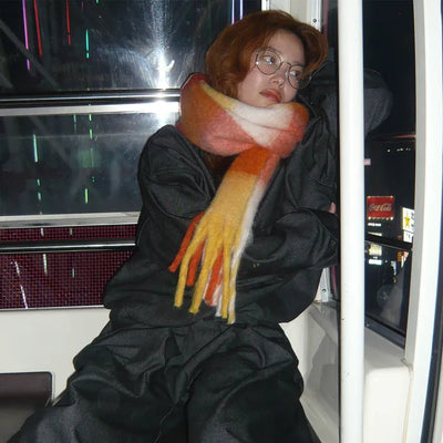 (Unisex) Check Mix Scarf