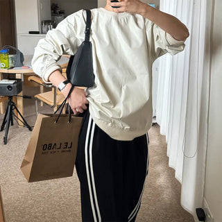 Leather glossy sweatshirt