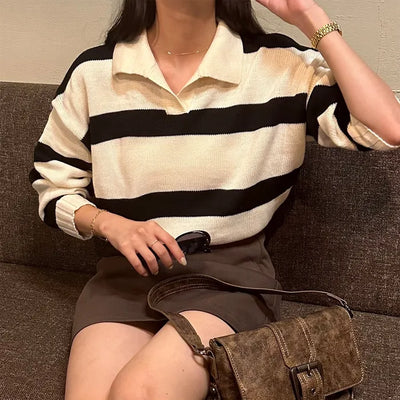 Bold striped loose-fit knit