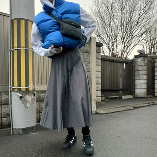 Pleated long classic skirt