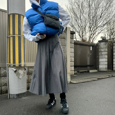 Pleated long classic skirt