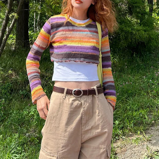 Rainbow Cropped Knitwear