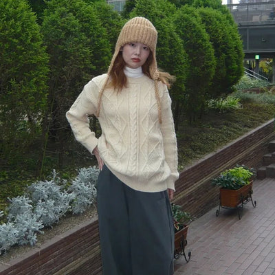(Unisex) Cable Low Gauge Box Knit
