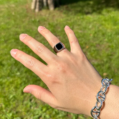 Black Silver Ring