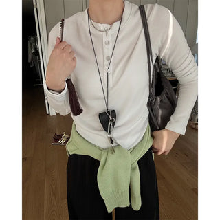 Button-up long T-shirt