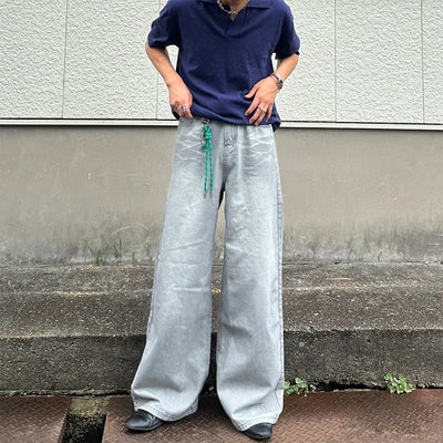 Wavy Wash Wide Denim Pants