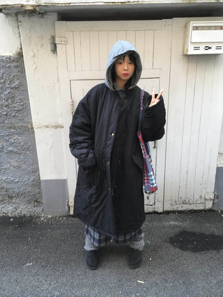 (2 colors) Puff-sleeve down jacket