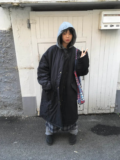 (2 colors) Puff-sleeve down jacket