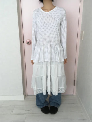 (3 colors) Lace polka dot dress