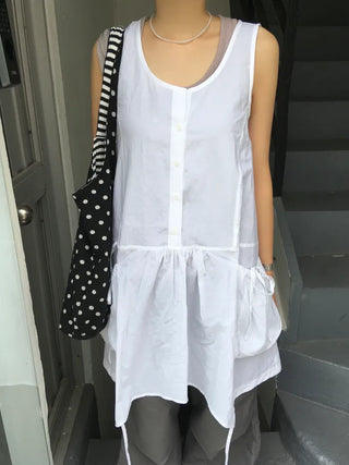 [3 colors] Asymmetrical Pocket Dress