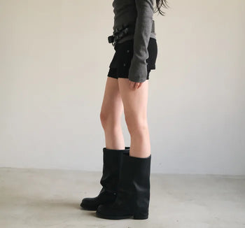 Classic Warmer Leather Half Boots