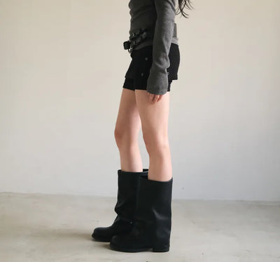 Classic Warmer Leather Half Boots