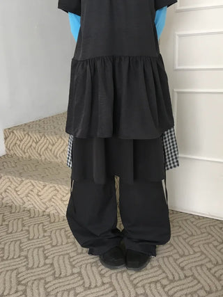 (2 colors) Side check skort