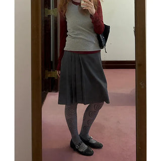 Pleated midi skirt
