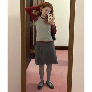 Pleated midi skirt